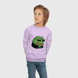 Свитшот хлопковый детский Pepe в очках EZ, цвет: лаванда — фото 2