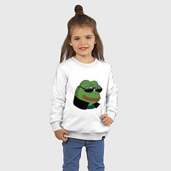 Свитшот хлопковый детский Pepe в очках EZ, цвет: белый — фото 2
