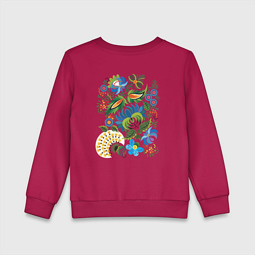 Детский свитшот Славянский орнамент / Маджента – фото 2