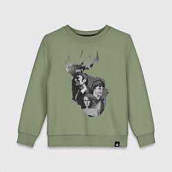 Свитшот хлопковый детский Hannibal, цвет: авокадо