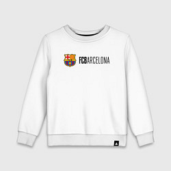 Свитшот хлопковый детский Barcelona FC, цвет: белый