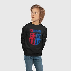 Свитшот хлопковый детский Barcelona FC, цвет: черный — фото 2
