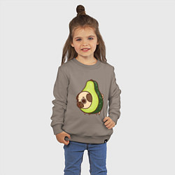 Свитшот хлопковый детский Мопс-авокадо, цвет: утренний латте — фото 2