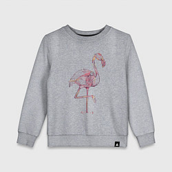 Свитшот хлопковый детский Узорчатый фламинго, цвет: меланж