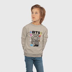 Свитшот хлопковый детский BTS BT21, цвет: миндальный — фото 2