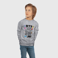 Свитшот хлопковый детский BTS BT21, цвет: меланж — фото 2