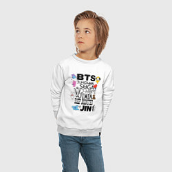 Свитшот хлопковый детский BTS BT21, цвет: белый — фото 2