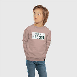 Свитшот хлопковый детский Initial D Номер, цвет: пыльно-розовый — фото 2