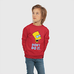Свитшот хлопковый детский Don't do it, цвет: красный — фото 2