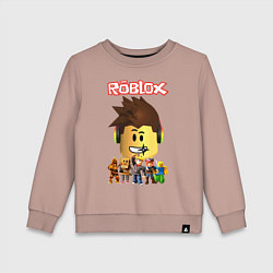 Свитшот хлопковый детский ROBLOX, цвет: пыльно-розовый