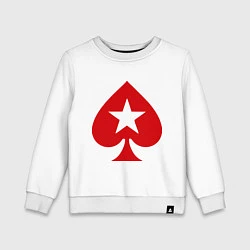 Свитшот хлопковый детский Покер Пики Poker Stars, цвет: белый