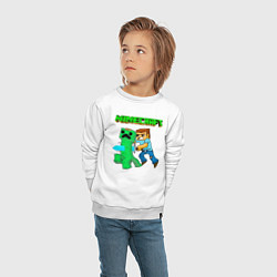 Свитшот хлопковый детский Minecraft, цвет: белый — фото 2