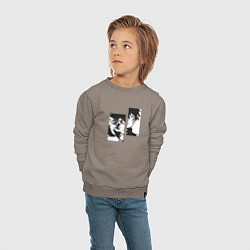 Свитшот хлопковый детский Черный клевер, цвет: утренний латте — фото 2