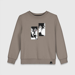 Свитшот хлопковый детский Черный клевер, цвет: утренний латте