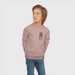 Свитшот хлопковый детский Йорк в кармашке, цвет: пыльно-розовый — фото 2