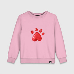 Свитшот хлопковый детский Кошачья лапка, цвет: светло-розовый
