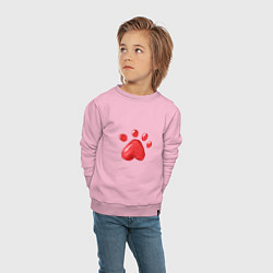 Свитшот хлопковый детский Кошачья лапка, цвет: светло-розовый — фото 2