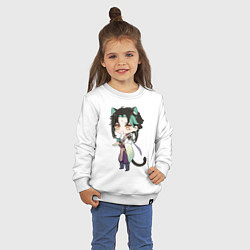 Свитшот хлопковый детский Чиби Сяо, цвет: белый — фото 2