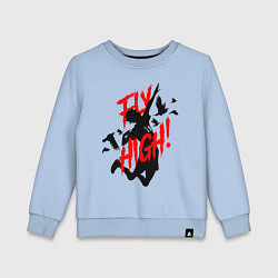 Свитшот хлопковый детский FLY HIGH! ВОЛЕЙБОЛ, цвет: мягкое небо