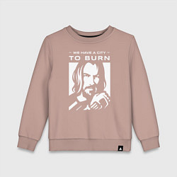 Свитшот хлопковый детский WE HAVE A CITY TO BURN, цвет: пыльно-розовый