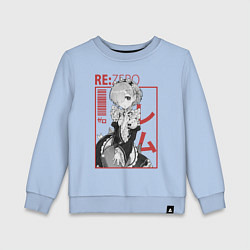 Свитшот хлопковый детский Re:Zero Rem, цвет: мягкое небо