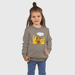 Свитшот хлопковый детский This is Fine, цвет: утренний латте — фото 2