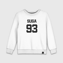 Свитшот хлопковый детский BTS - Suga 93, цвет: белый