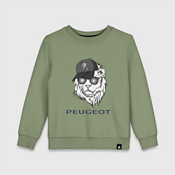Свитшот хлопковый детский Peugeot Пежо Z, цвет: авокадо