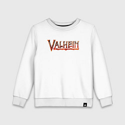 Свитшот хлопковый детский Valheim огненный лого, цвет: белый