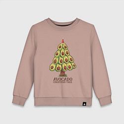 Свитшот хлопковый детский Avocado Christmas Tree, цвет: пыльно-розовый