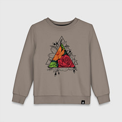 Свитшот хлопковый детский Flower tattoo, цвет: утренний латте