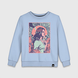 Свитшот хлопковый детский Lana del rey, цвет: мягкое небо