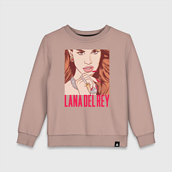 Свитшот хлопковый детский LANA DEL REY, цвет: пыльно-розовый