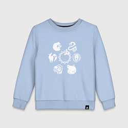 Свитшот хлопковый детский СИМВОЛЫ 7 СМЕРТНЫХ ГРЕХОВ, цвет: мягкое небо
