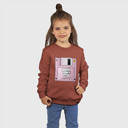 Свитшот хлопковый детский Дискета GTA, цвет: кирпичный — фото 2