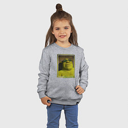 Свитшот хлопковый детский Шрек в очках, цвет: меланж — фото 2