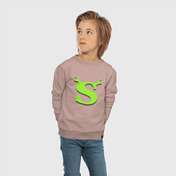 Свитшот хлопковый детский Shrek: Logo S, цвет: пыльно-розовый — фото 2