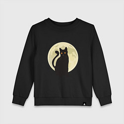Свитшот хлопковый детский Moon Cat, цвет: черный