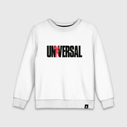 Свитшот хлопковый детский ANIMAL UNIVERSAL ЭНИМАЛ, цвет: белый