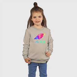 Свитшот хлопковый детский AVICII RAIBOW, цвет: миндальный — фото 2