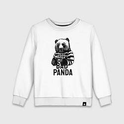 Свитшот хлопковый детский Плохая панда, цвет: белый