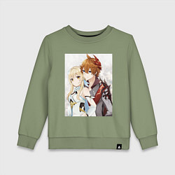 Свитшот хлопковый детский Lumine and tartaglia, цвет: авокадо