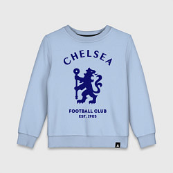 Свитшот хлопковый детский Chelsea Est. 1905, цвет: мягкое небо