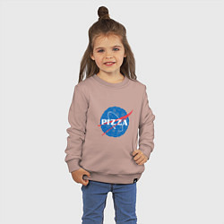 Свитшот хлопковый детский NASA Pizza, цвет: пыльно-розовый — фото 2