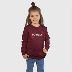 Свитшот хлопковый детский Тойота - Огонь, цвет: меланж-бордовый — фото 2