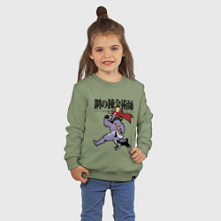 Свитшот хлопковый детский Стальные алхимики Элрик собака, цвет: авокадо — фото 2