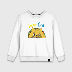 Свитшот хлопковый детский Taco Cat, цвет: белый