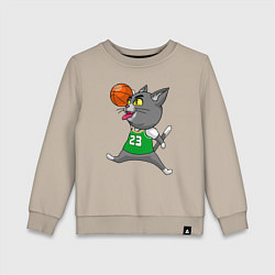 Свитшот хлопковый детский Jordan Cat, цвет: миндальный