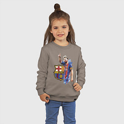 Свитшот хлопковый детский Lionel Messi Barcelona Argentina!, цвет: утренний латте — фото 2