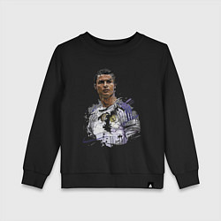 Свитшот хлопковый детский Cristiano Ronaldo Manchester United Portugal, цвет: черный